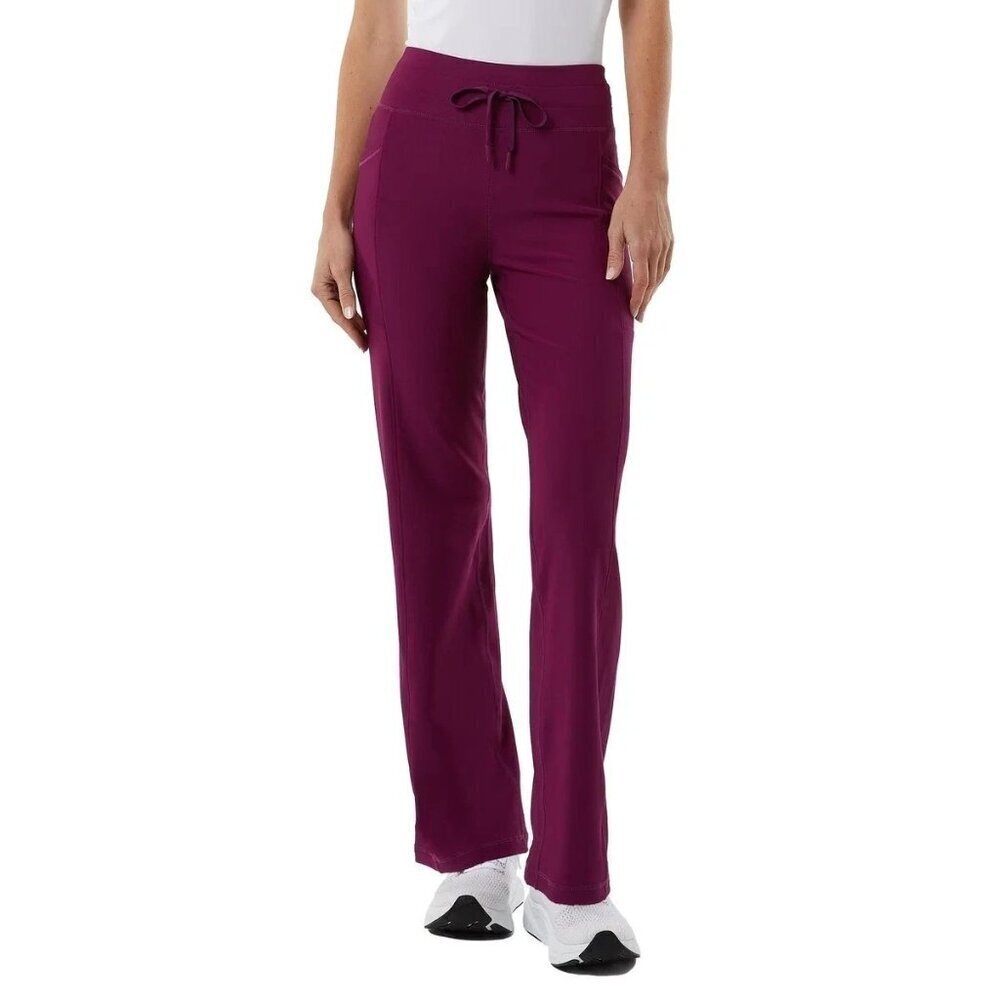 NEW 32 Degrees Cool Women's M Active Flare Yoga Pants Purple Ribbed